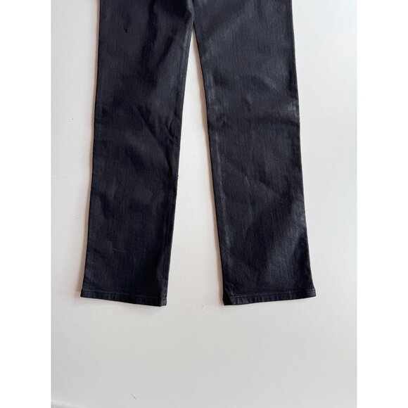 FRAME Le Sylvie Slender Straight Noir Coated Black Mid Rise Ankle Jeans, Size 26 - Picture 10 of 14